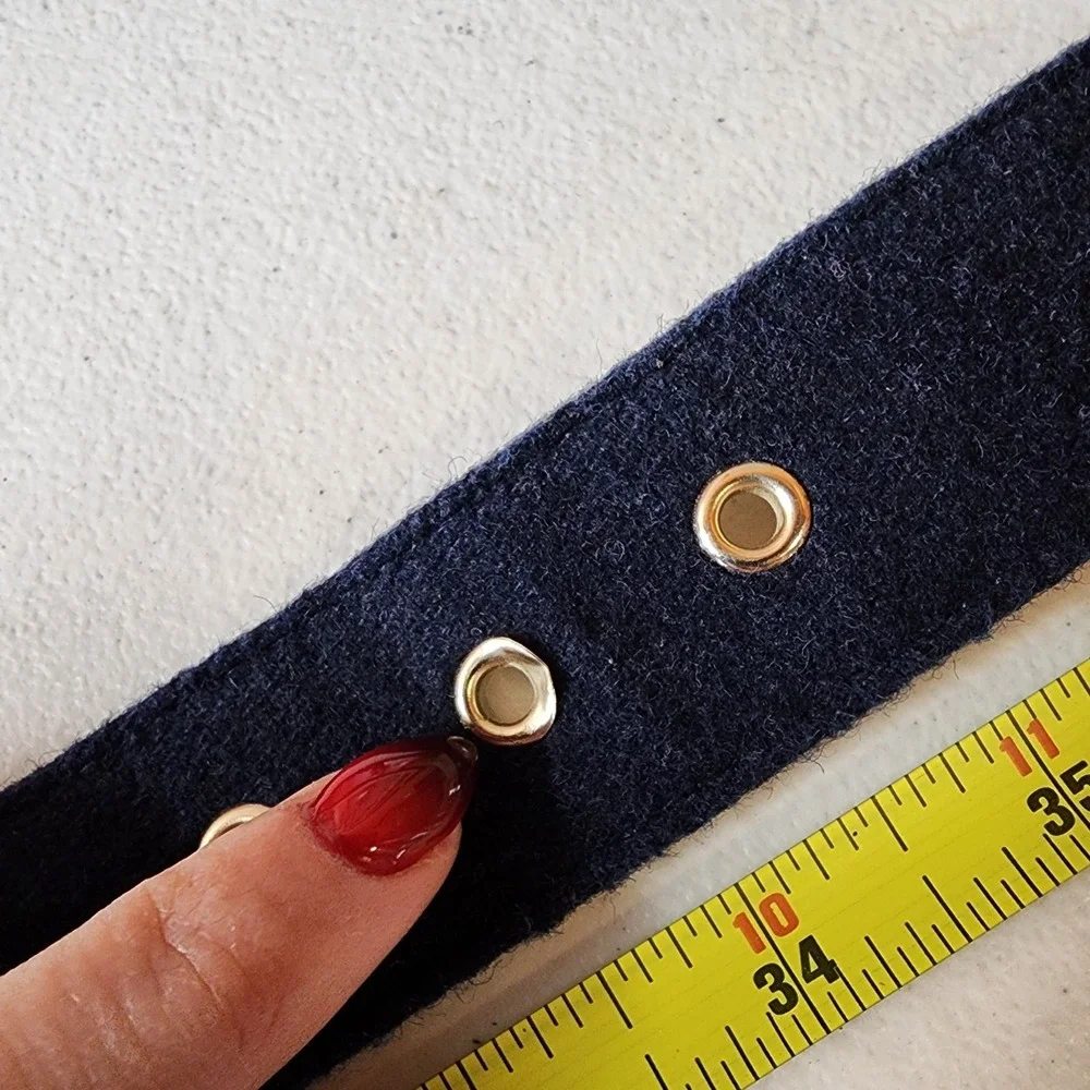 Talbots Belt Womens Blue Felt Tree Preppy Size Small Twee Work Office Classic